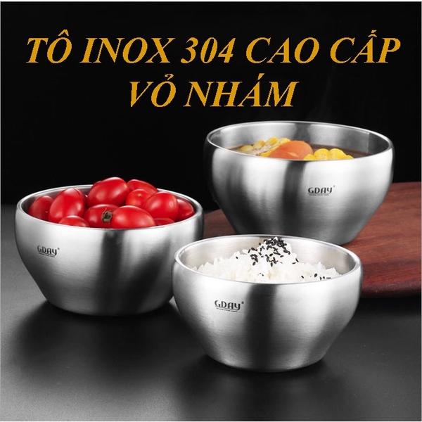 Bát inox nhám cách nhiệt, cứng, bền, tiện dụng, tô inox cách nhiệt, HVL TEA