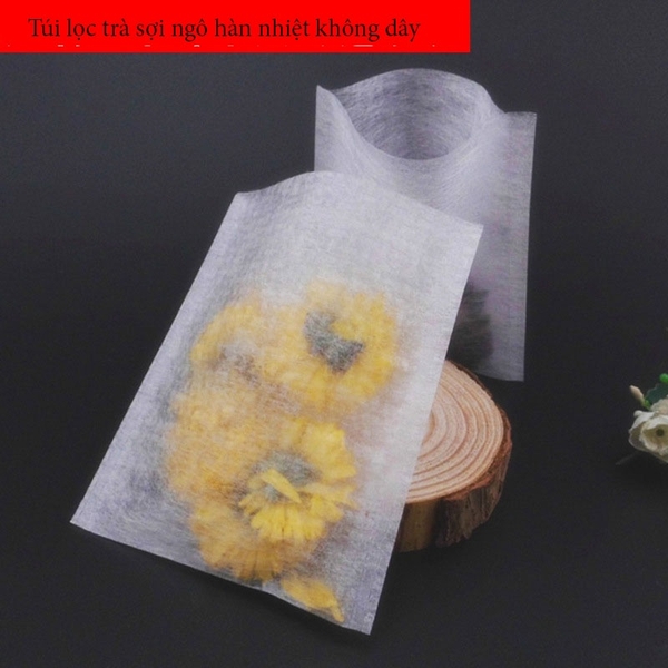 Combo 100 Túi lọc trà, thảo dược sợi ngô lọc bột, siêu thấm, hàn nhiệt không dây rút - HVL
