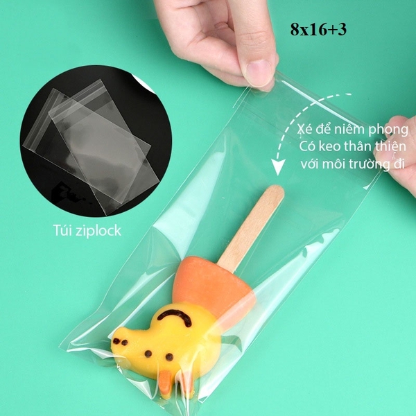 Bao bì đựng kẹo,200 Túi Bao Bì/ Túi OPP Mờ, Hàn Miệng