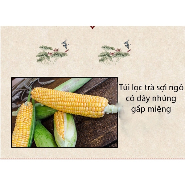 Combo 100 Túi Lọc Trà, Thảo Dược Có Dây Nhúng, Chất Liệu Tự Nhiên Sợi Ngô Siêu Thấm, Kiểu Dáng Gấp Miệng - HVL