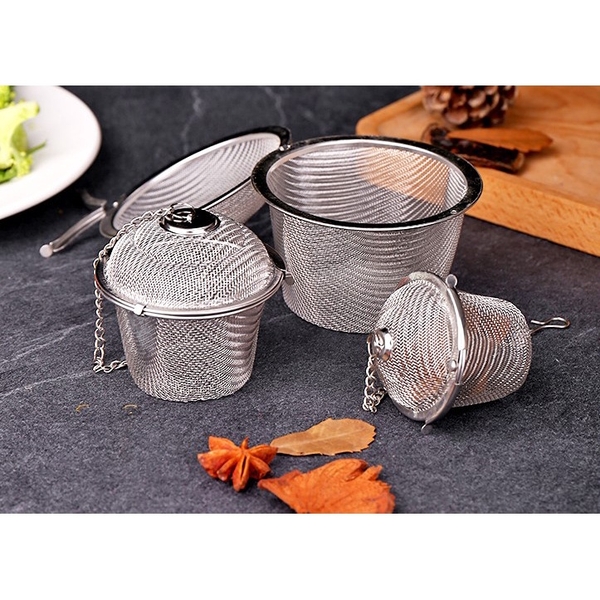 Lọc inox 304 hình trụ lưới cao cấp, nhiều kích thước, có dây treo - HVL