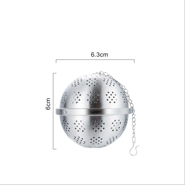 Lọc inox hình tròn cao cấp, có dây treo, nhiều kích thước, quả lọc - HVL TEA
