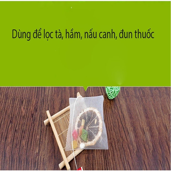 Combo 100 Túi Lọc Trà Có Dây Nhúng Gấp Miệng, Chất Liệu Loại Lưới An Toàn - HVL