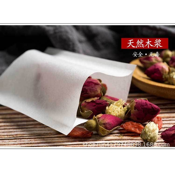 Combo 100 Túi lọc trà giấy màu gỗ, có dây rút, nhiều kích thước - HVL