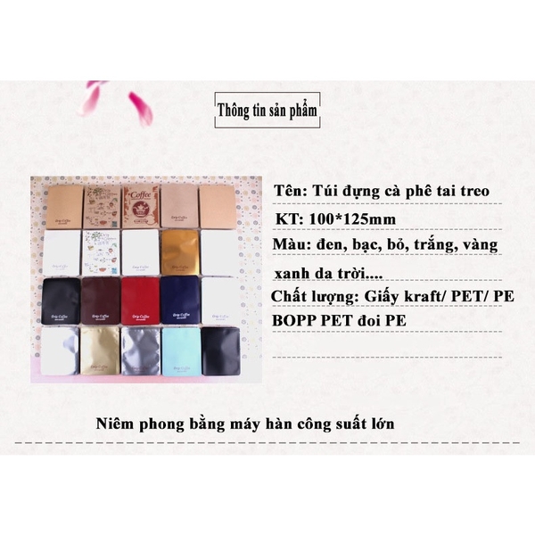 Túi đựng cà phê bằng nhôm, hàn nhiệt, có mép xé  - HVL TEA