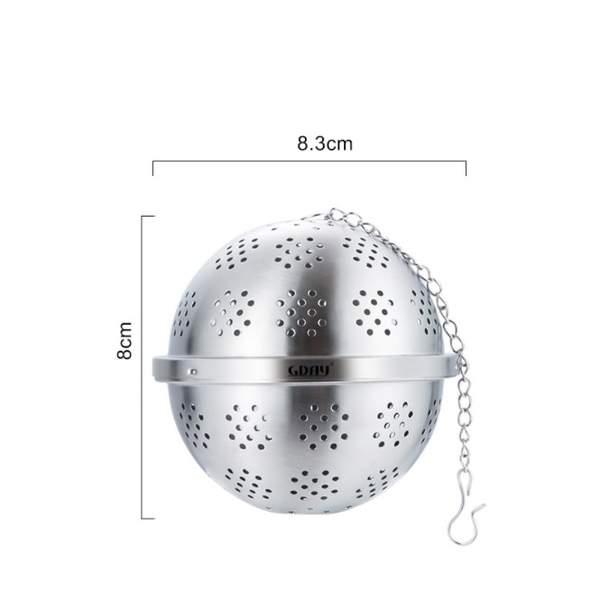 Lọc inox hình tròn cao cấp, có dây treo, nhiều kích thước, quả lọc - HVL TEA