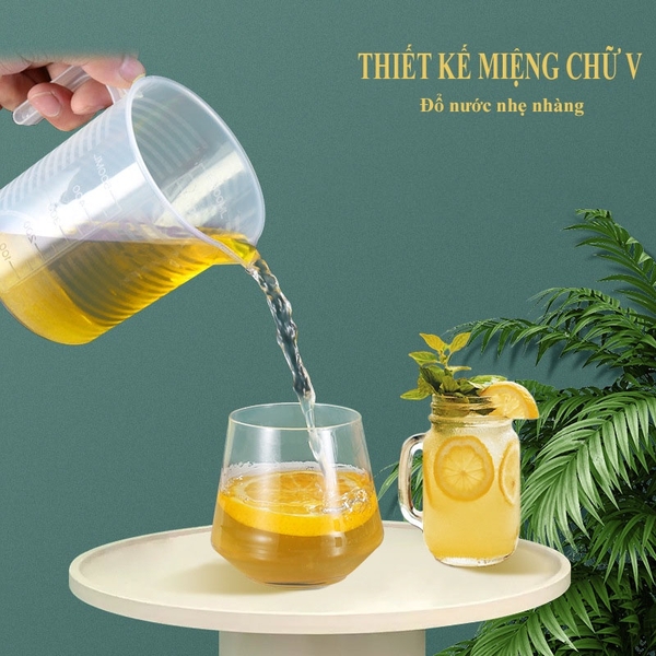 Cốc Đong, Ca Đong Định Lượng Có Nắp Đậy Pha Chế Bằng Nhựa Chia Vạch - HVL TEA
