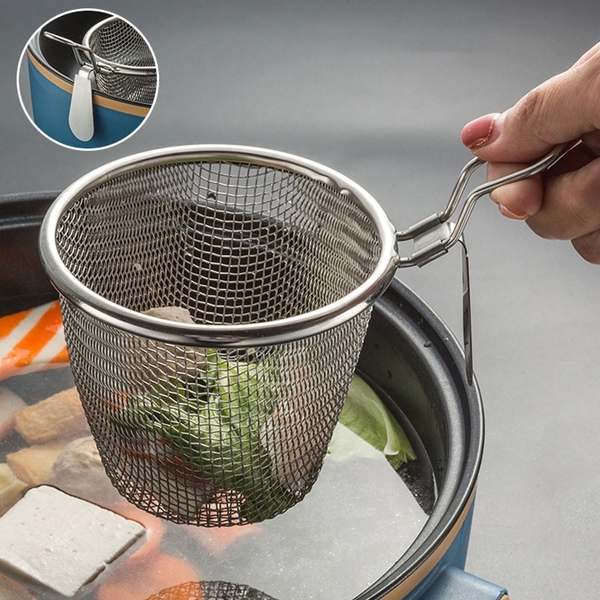 Giỏ vớt gia vị nhúng lẩu, nhúng mì thép không gỉ 304 tiện lợi - HVL TEA