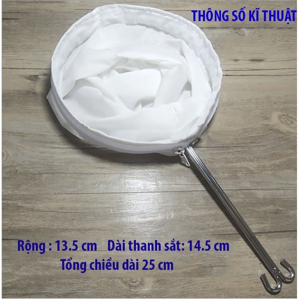 Vợt lọc trà vải, quai inox, nhiều kích thước, vợt lọc màu cà phê, HVL TEA