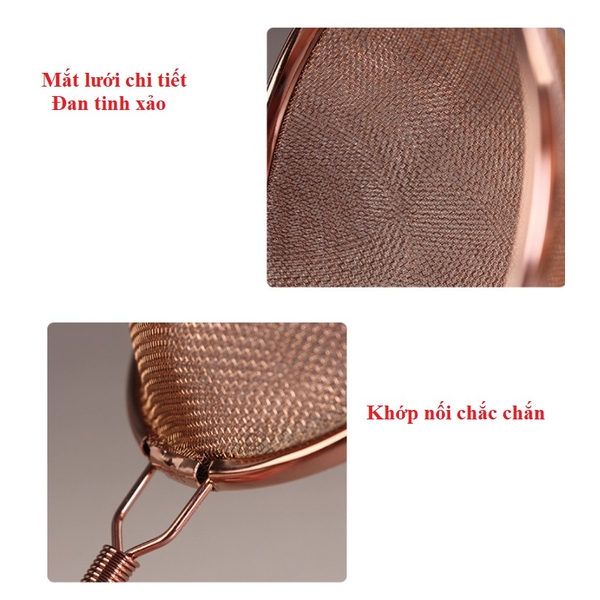 Lọc cặn trà kim loại lưới, bộ vắt loại cao cấp, tiện dụng - HVL TEA