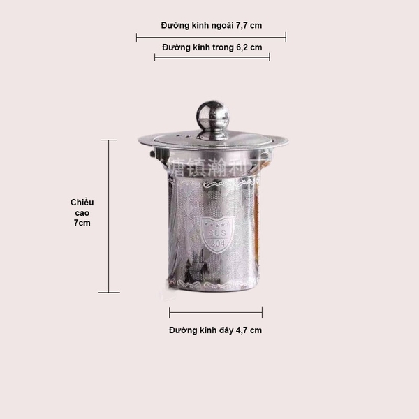 Bộ lọc trà bằng Inox 304 chuyên dụng cho ấm pha trà - HVL