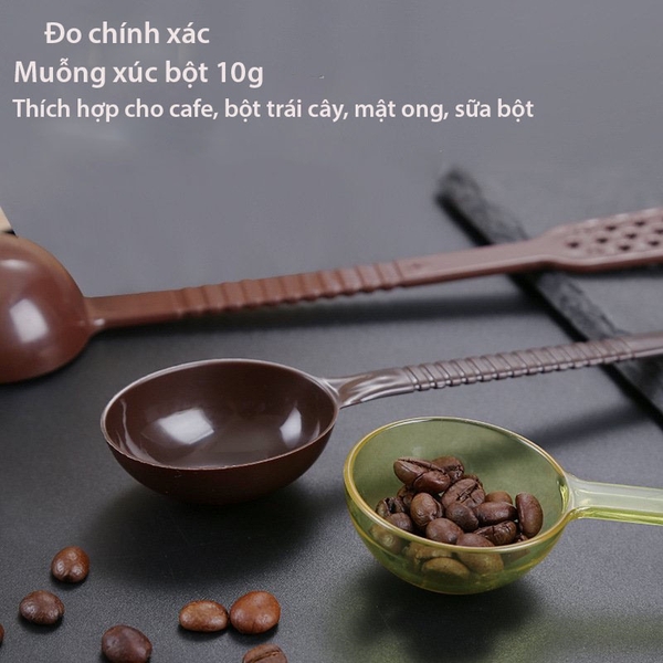 Thìa đong nâu múc bột, múc sốt hoa quả - muỗng đong nâu định lượng 10/15 gram - HVL TEA