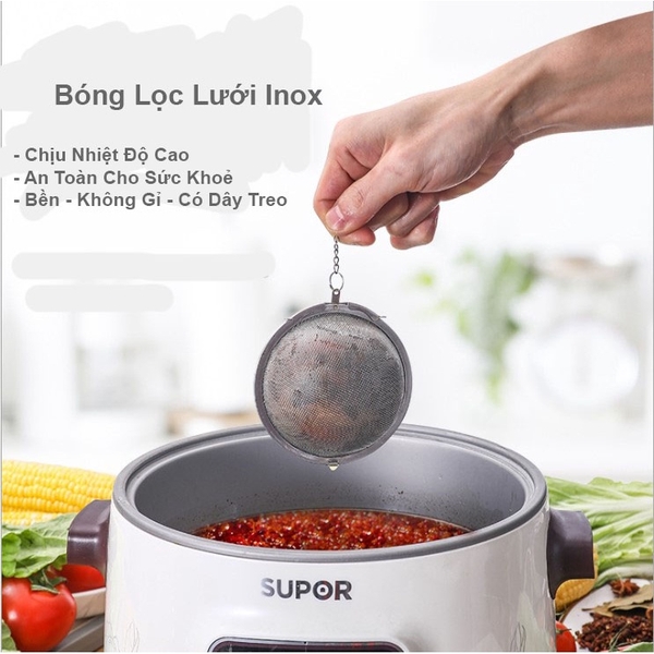 Bóng lọc lưới inox 304, có dây treo, cứng, bền, không gỉ - HVL