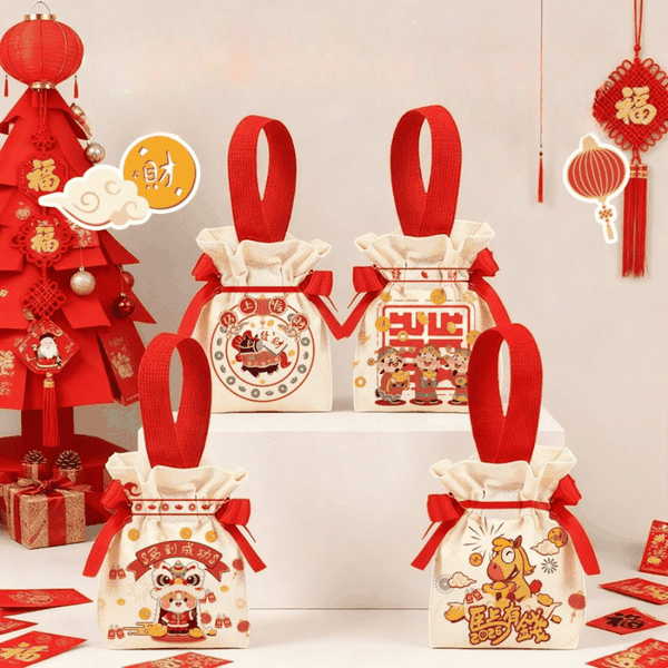 Túi Vải Tết HVL 2026 - Túi Canvas Đựng Quà Mini Sang Trọng & Gọn Nhẹ