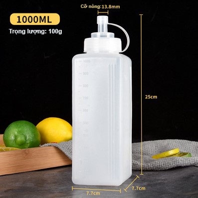 Chai bóp nước sốt thực phẩm cấp nhà bếp, chai gia vị cà chua sốt - HVL TEA