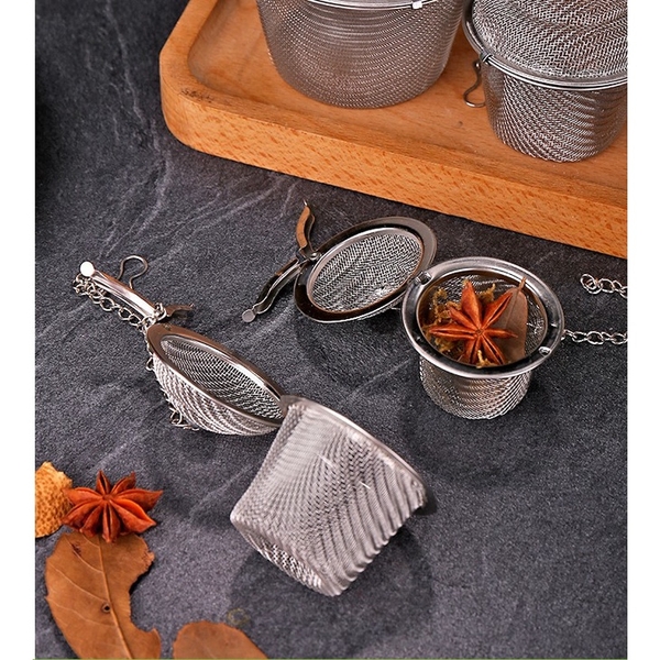 Lọc inox 304 hình trụ lưới cao cấp, nhiều kích thước, có dây treo - HVL