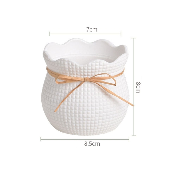 Chậu Hoa Nhựa Giả Gốm Mini – Bình Hoa Decor Siêu Bền Không Lo Rơi Vỡ