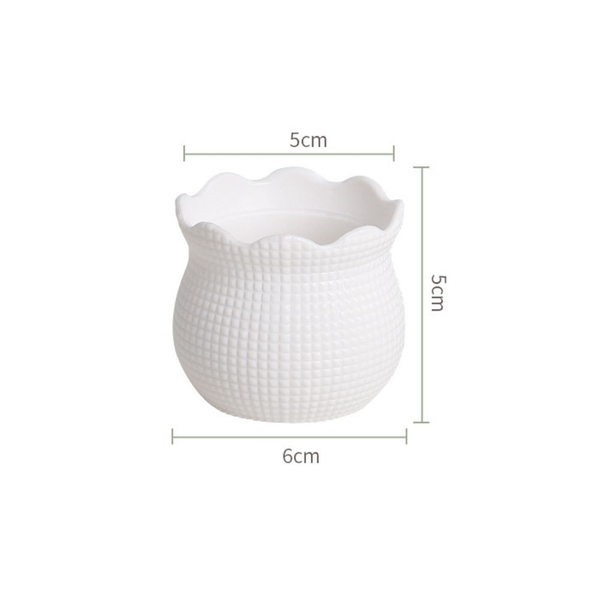 Chậu Hoa Nhựa Giả Gốm Mini – Bình Hoa Decor Siêu Bền Không Lo Rơi Vỡ