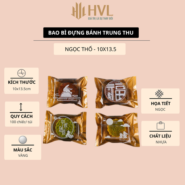 Túi đựng bánh trung thu, 100 túi/sp, mẫu mới nhất năm 2023 - VUA BAO Bì