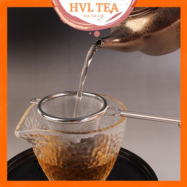 Lọc cặn trà kim loại lưới, bộ vắt loại cao cấp, tiện dụng - HVL TEA