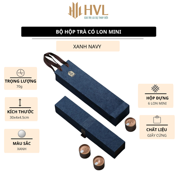 Bộ 6 hộp mini đựng trà, nến, hạt bằng thiếc - HVL TEA