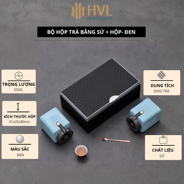 Hộp đựng trà bằng sứ - HVL TEA