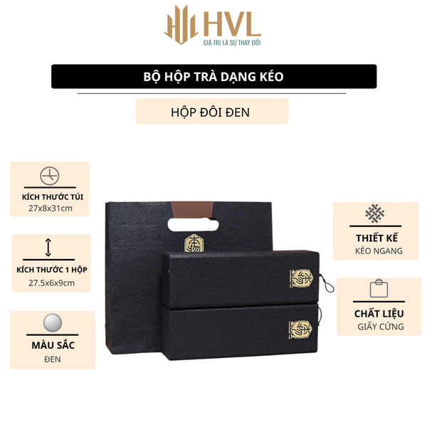 Hộp trà giấy dạng kéo, hộp quà tặng cổ điển - HVL TEA