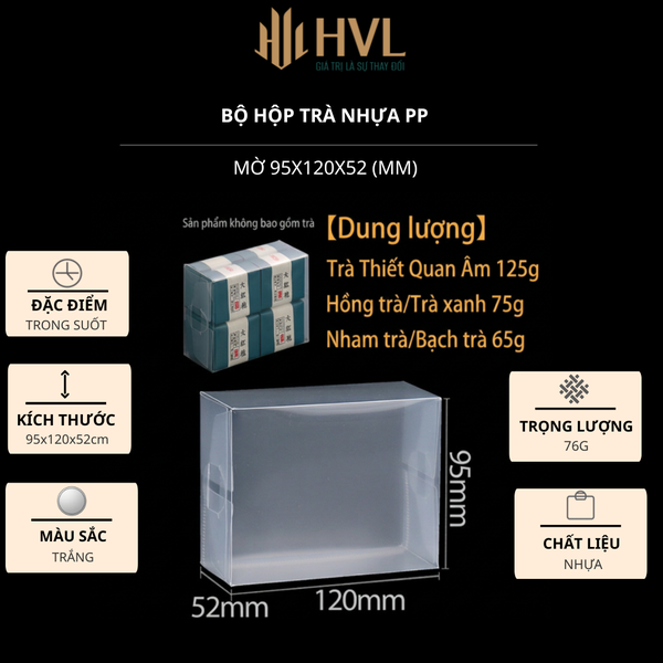 Bộ Hộp Trà MICA HT67 Cao Cấp - Thiết Kế Trong Suốt Sang Trọng