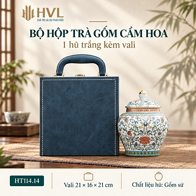 Bộ Hộp Trà Gốm Sứ Vali Cao Cấp Nhiều Mẫu – HT114