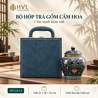 Bộ Hộp Trà Gốm Sứ Vali Cao Cấp Nhiều Mẫu – HT114