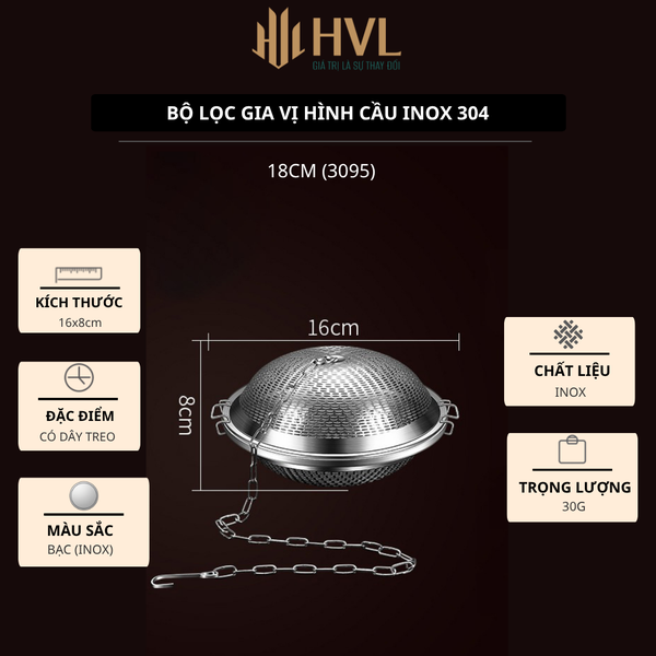Bộ lọc gia vị hình cầu inox 304