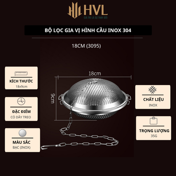Bộ lọc gia vị hình cầu inox 304