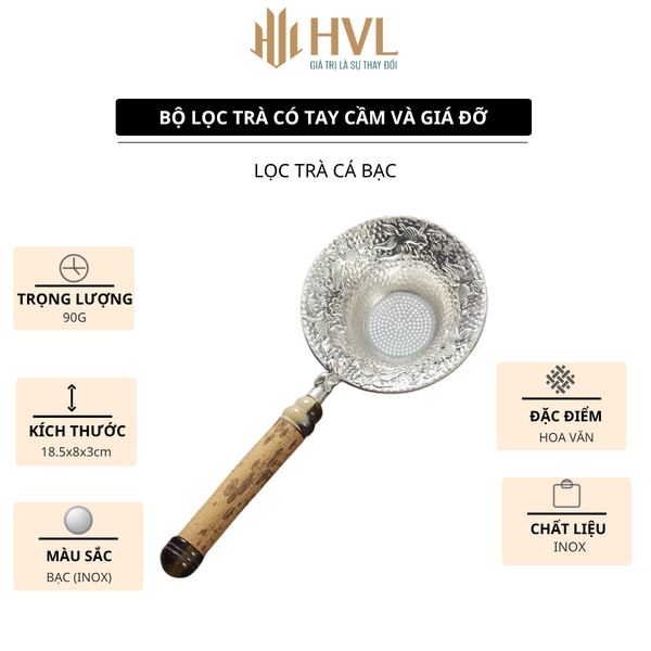 Bộ lọc trà có tay cầm và giá đỡ