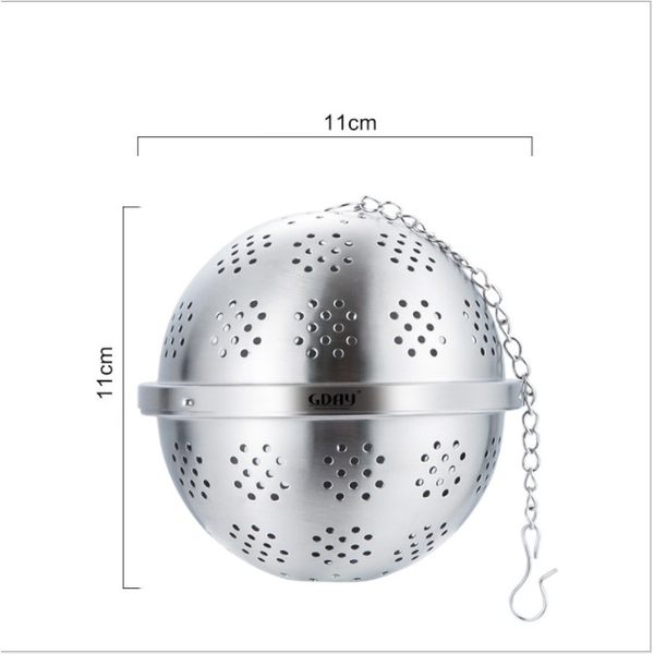 Lọc inox hình tròn cao cấp, có dây treo, nhiều kích thước, quả lọc - HVL TEA