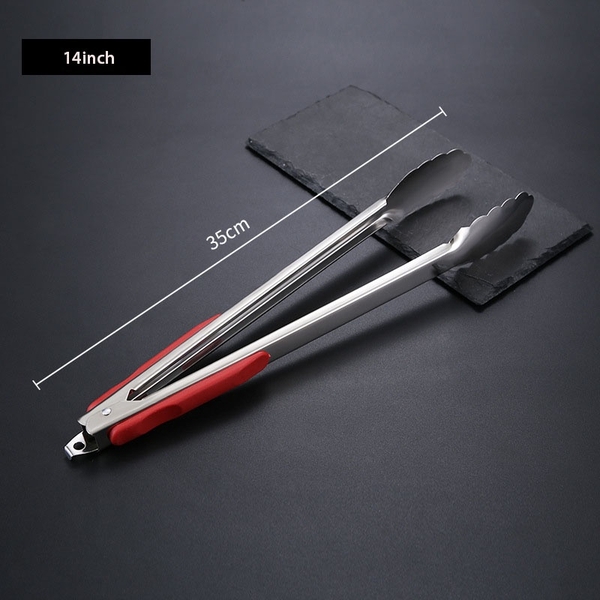 Kẹp gắp thức ăn, gắp đá bằng inox có móc treo bọc nhựa/ kim loại tiết kiệm diện tích  - HVL TEA