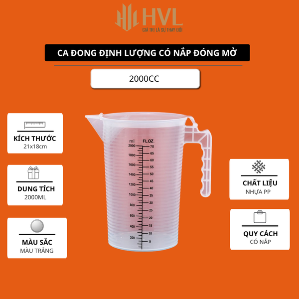 Ca đong định lượng có nắp