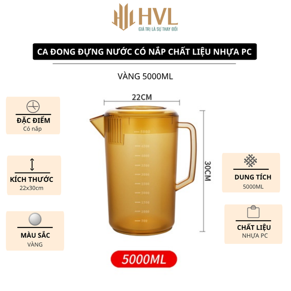 Ca đong đựng nước có nắp chất liệu nhựa PC