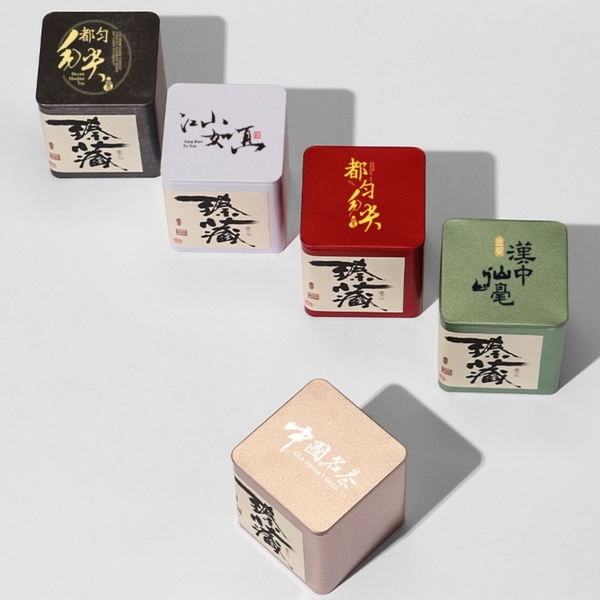 Hộp Đựng Trà Vuông Ánh Nhũ Cao Cấp HVL - Hũ Thiếc Sang Trọng 2026