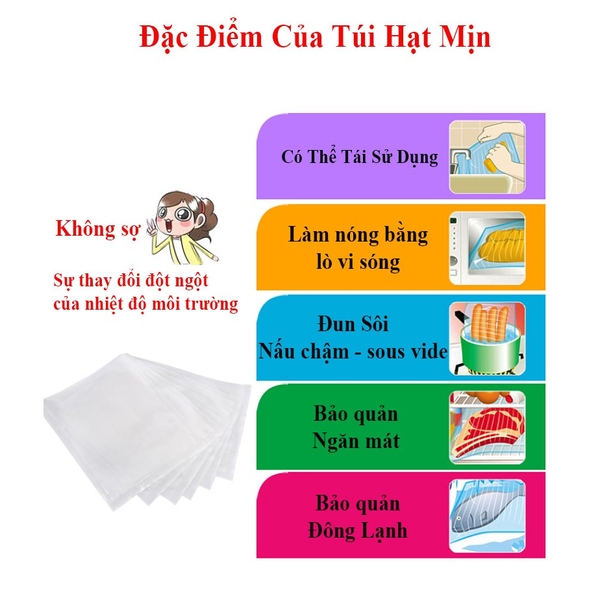 Túi hút chân không thực phẩm mặt trơn, ép chân không cao cấp - HVL TEA