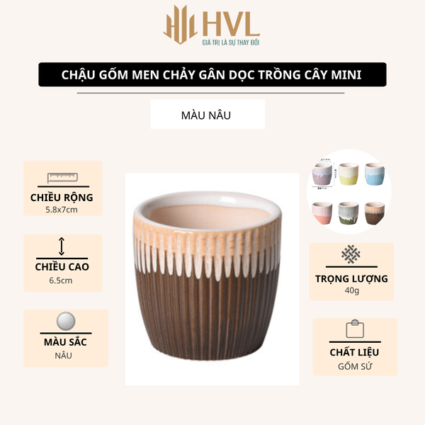 Chậu Sứ Mini Chảy Gân Trồng Sen Đá Decor Super Farmer