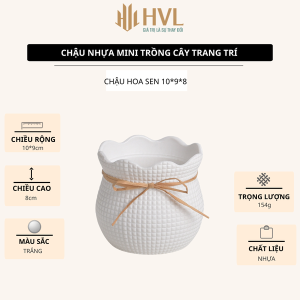 Chậu Hoa Nhựa Giả Gốm Mini – Bình Hoa Decor Siêu Bền Không Lo Rơi Vỡ