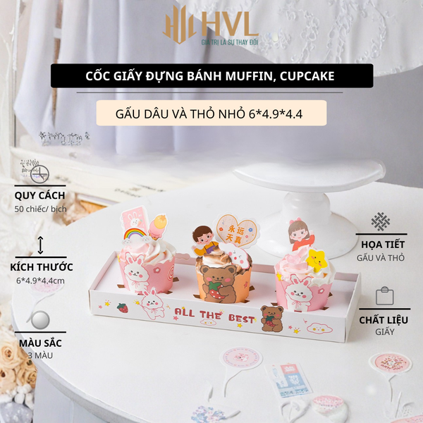 Cốc đựng bánh cupcake giấy
