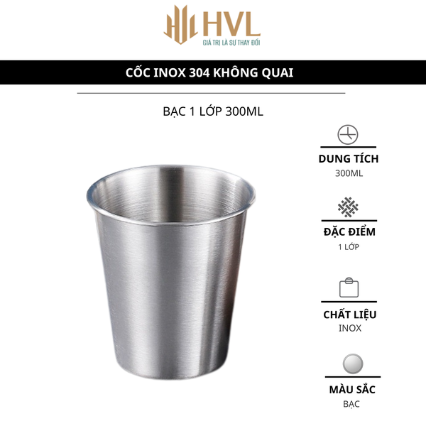 Cốc inox 304 không quai