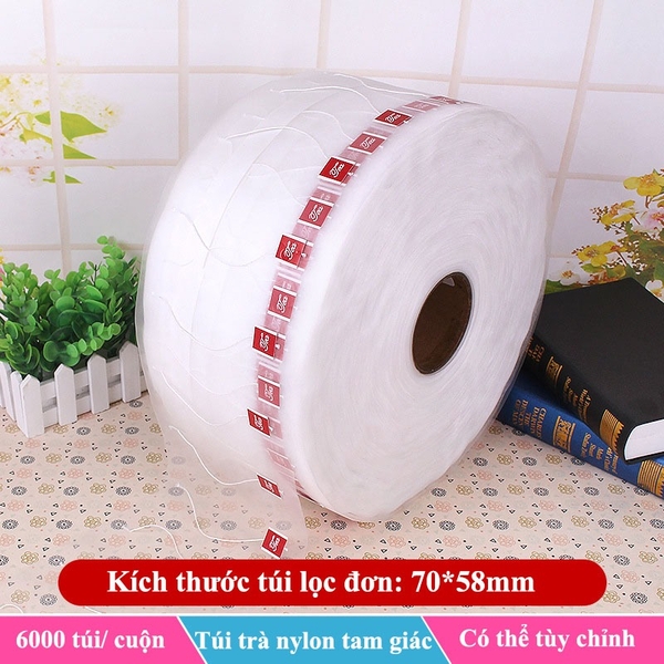 Cuộn túi lọc trà, màng lọc nylon túi trà hình tam giác, 6000 túi/cuộn - HVL