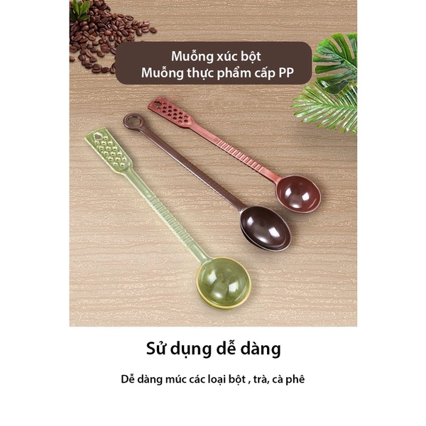 Thìa đong nâu múc bột, múc sốt hoa quả - muỗng đong nâu định lượng 10/15 gram - HVL TEA
