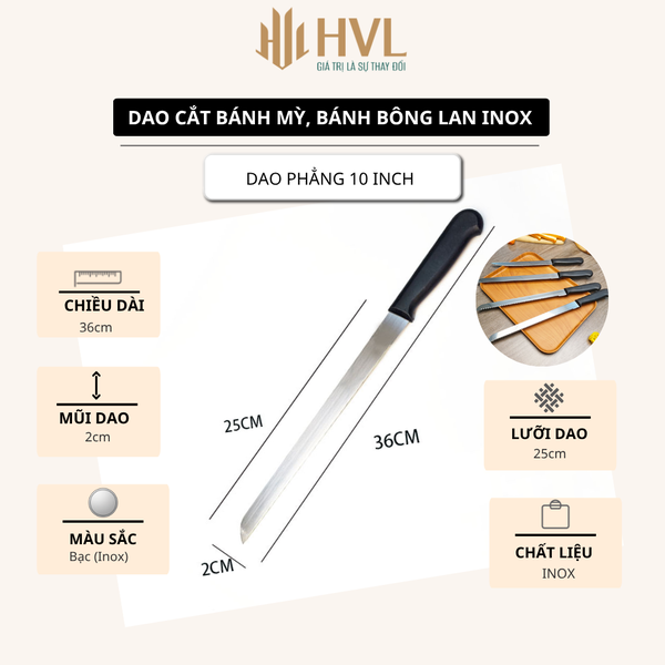 Dao cắt bánh mỳ, bánh bông lan thép không gỉ
