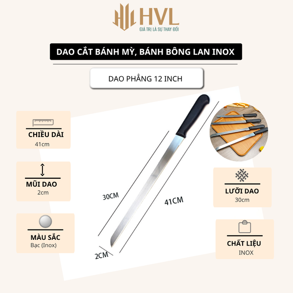 Dao cắt bánh mỳ, bánh bông lan thép không gỉ