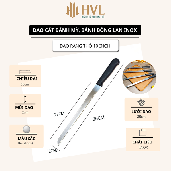 Dao cắt bánh mỳ, bánh bông lan thép không gỉ