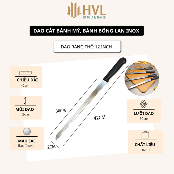 Dao cắt bánh mỳ, bánh bông lan thép không gỉ