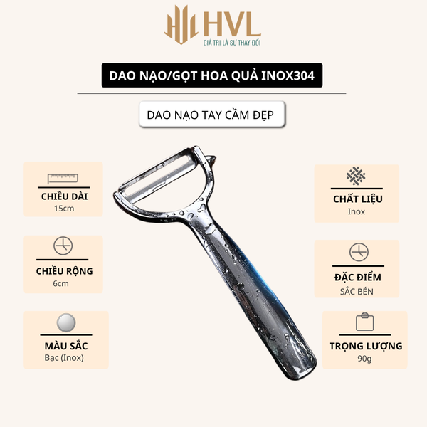 Dao nạo/gọt hoa quả inox304 - Dao nạo tay cầm tròn